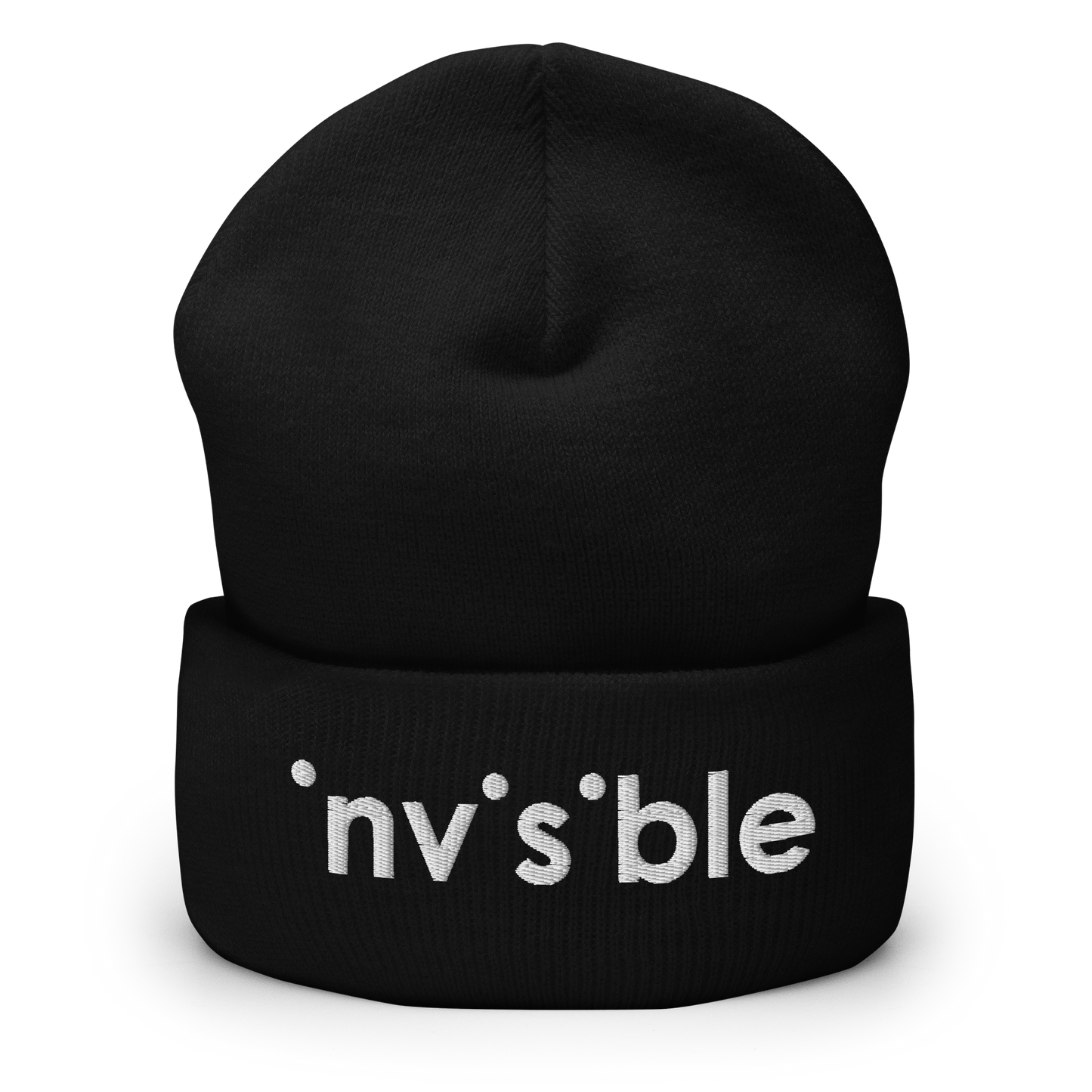 Schwarzes Beanie mit invisible Schriftzug