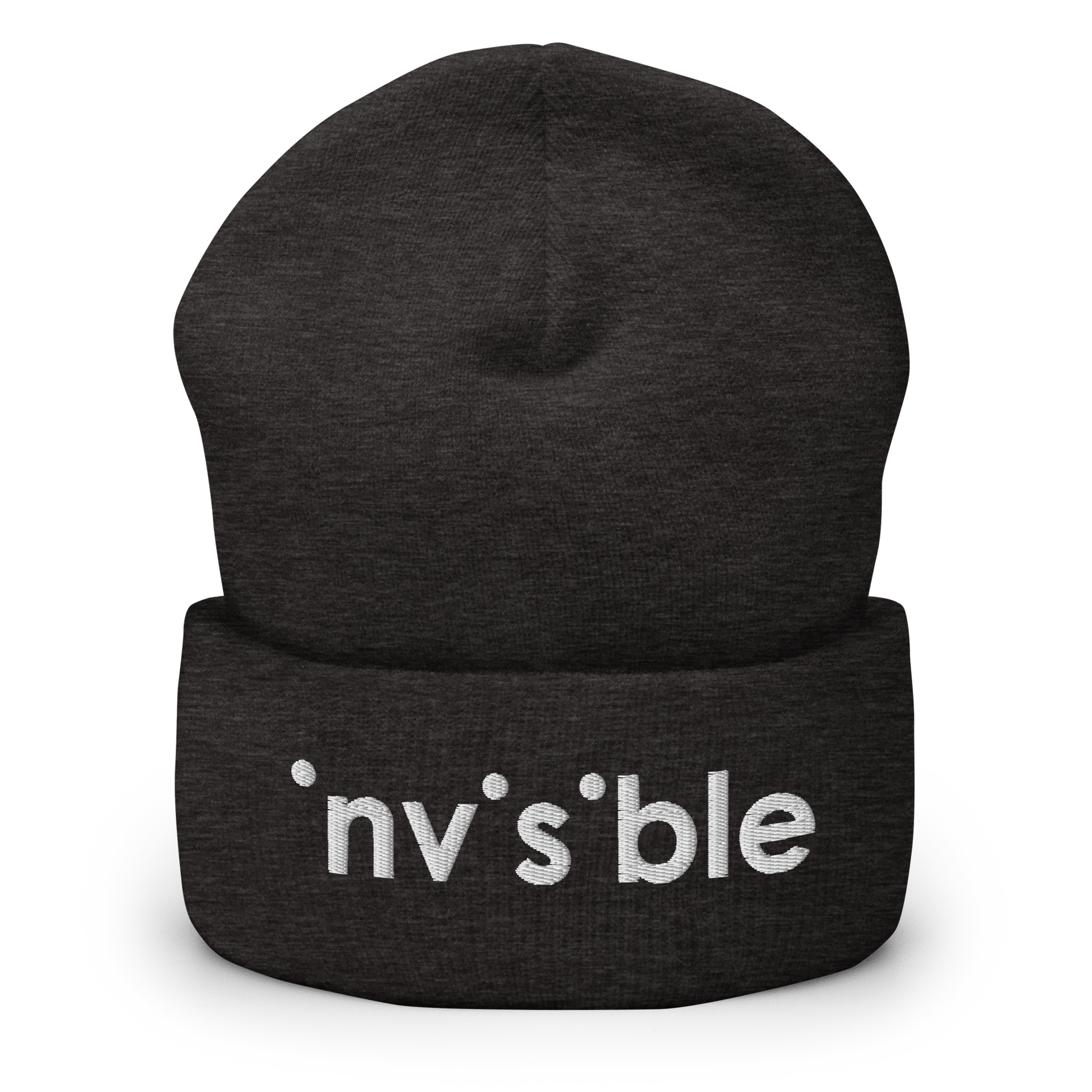 Dunkelgraues Beanie mit invisible Schriftzug