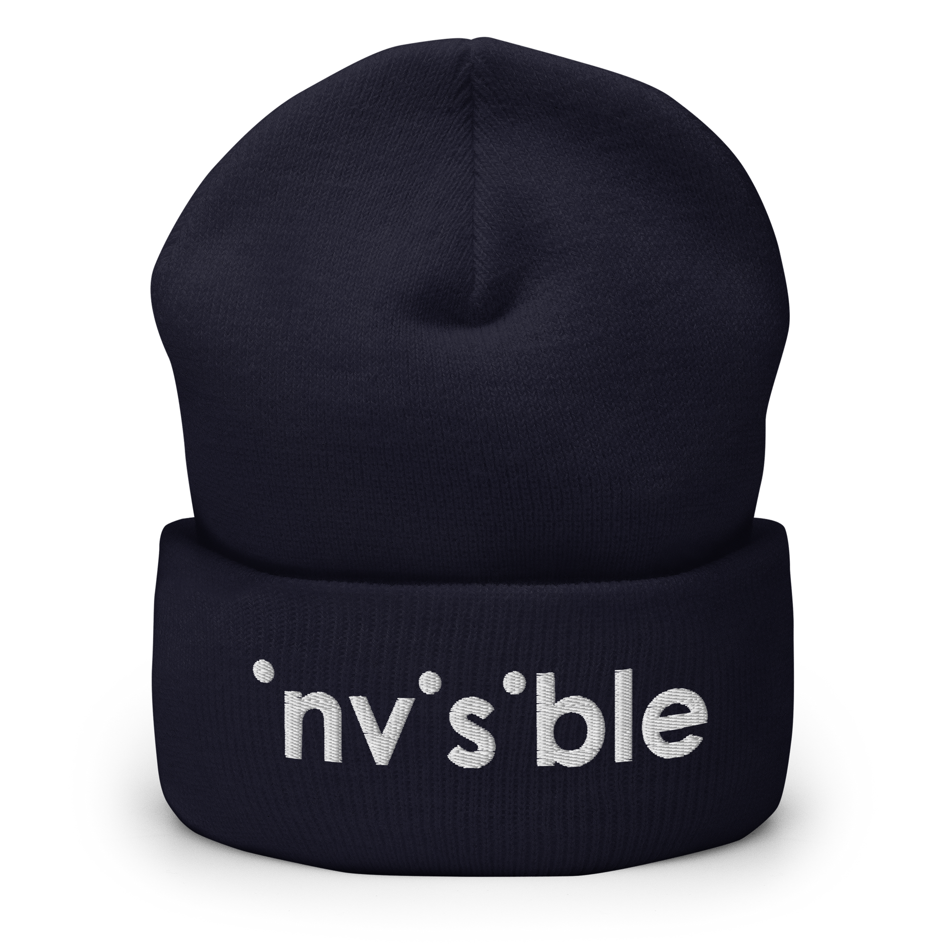Navy Beanie mit invisible Schriftzug