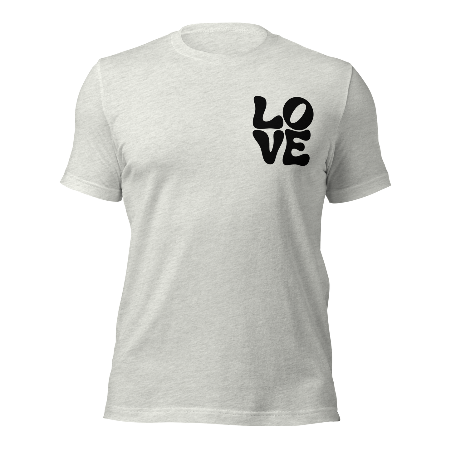 Aschgraues Unisex T-Shirt mit LOVE Print