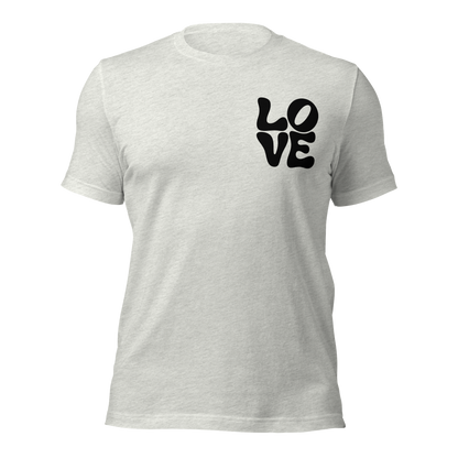 Aschgraues Unisex T-Shirt mit LOVE Print