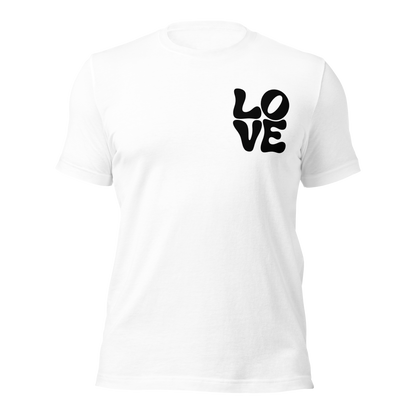 Weißes Unisex T-Shirt mit LOVE Print