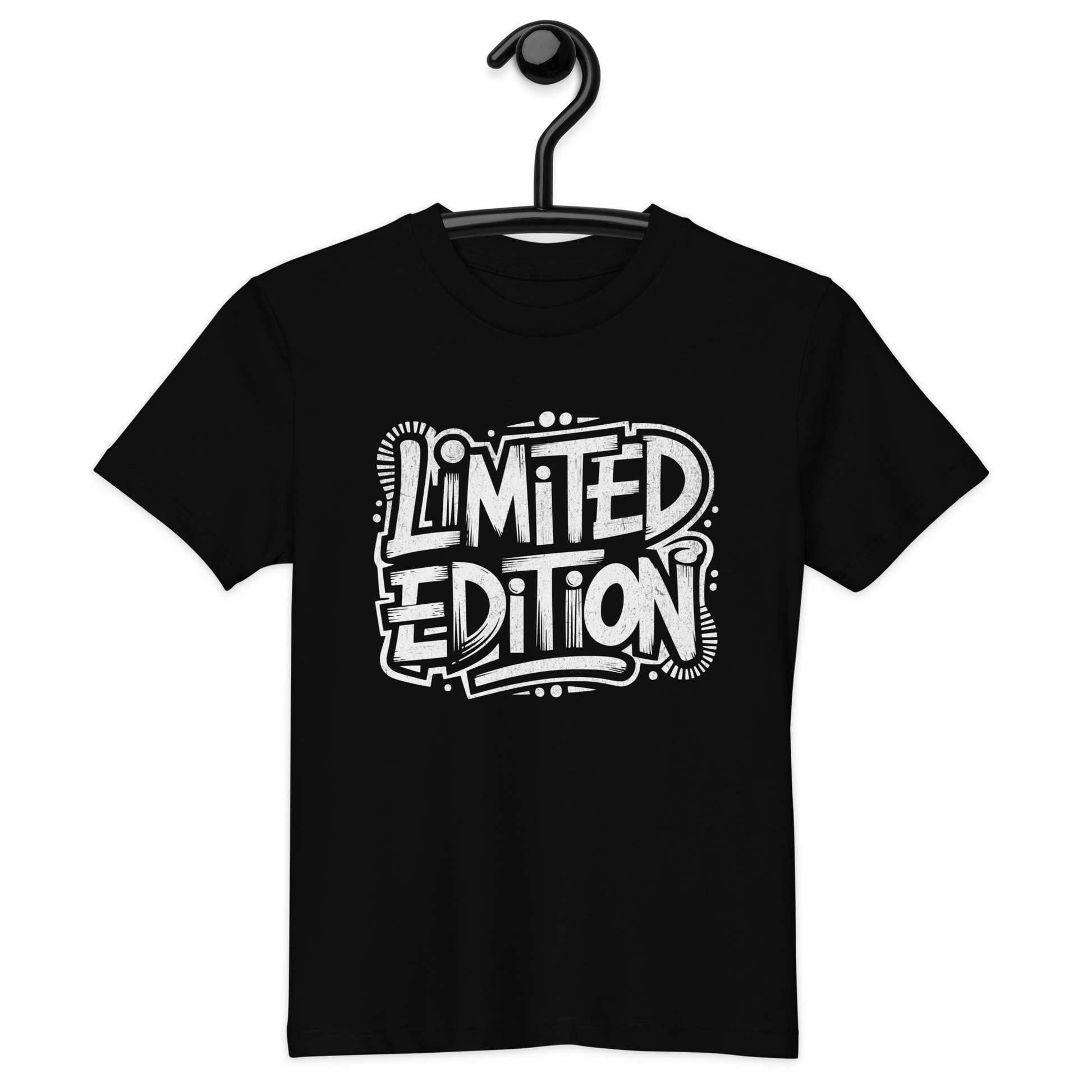 Schwarzes Kinder Unisex T-Shirt mit Limited Edition Print