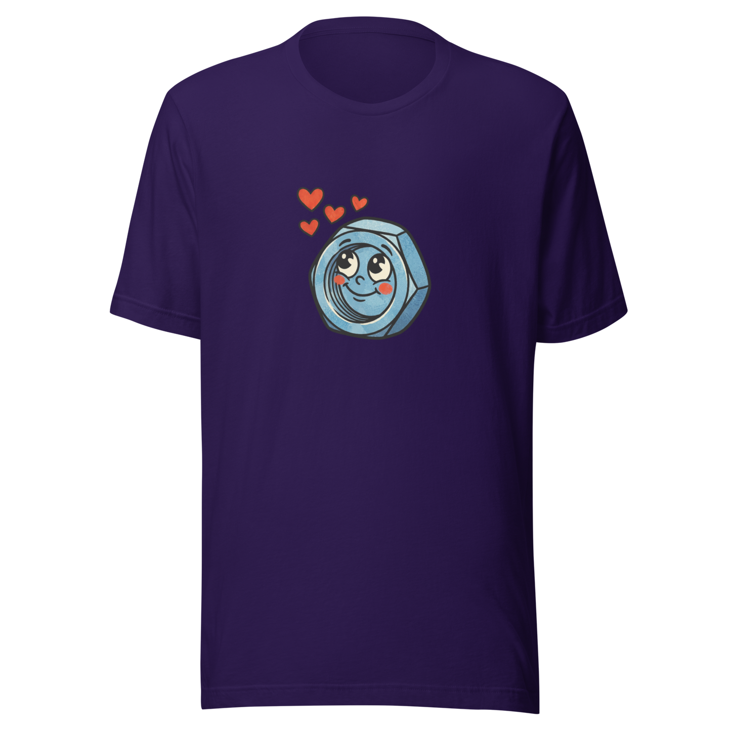 Lila Partnerlook T-Shirt mit verliebter Werkzeug Mutter und Herzchen