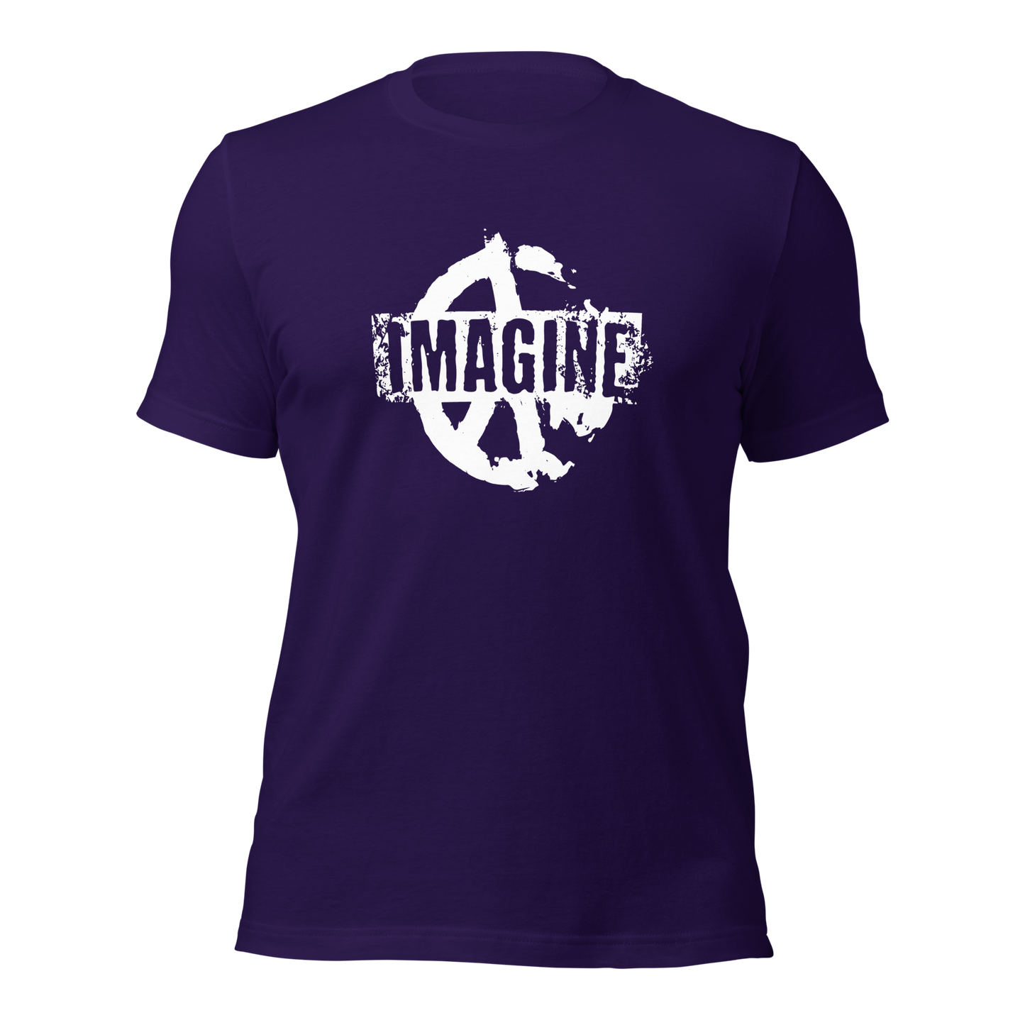 Lila T-Shirt mit Peace Zeichen Print und Imagine Schriftzug