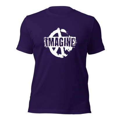 Lila T-Shirt mit Peace Zeichen Print und Imagine Schriftzug