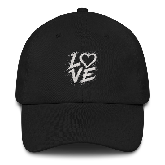 Schwarzes Cap mit Streetart LOVE Print