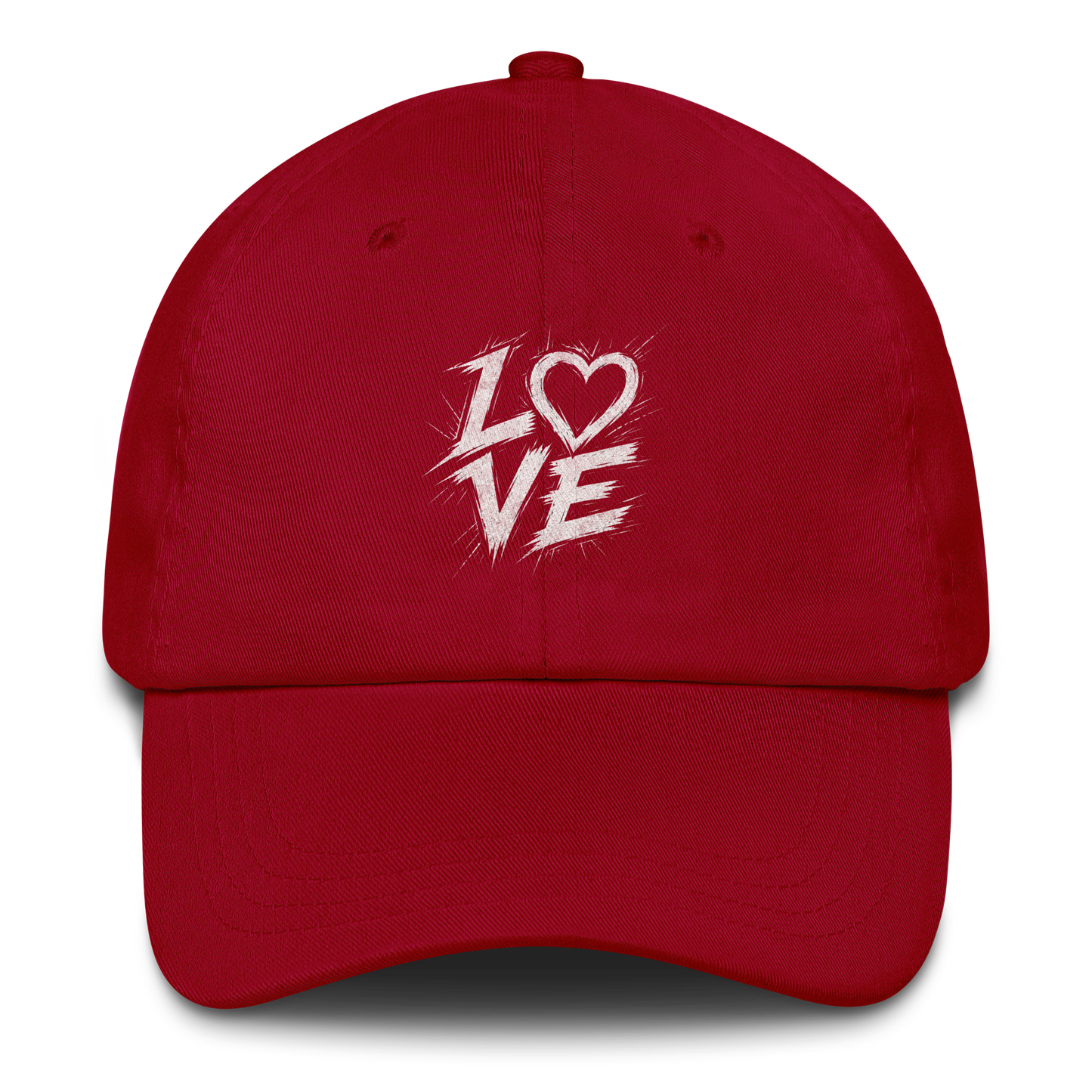 Rotes Cap mit Streetart LOVE Print