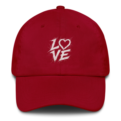 Rotes Cap mit Streetart LOVE Print