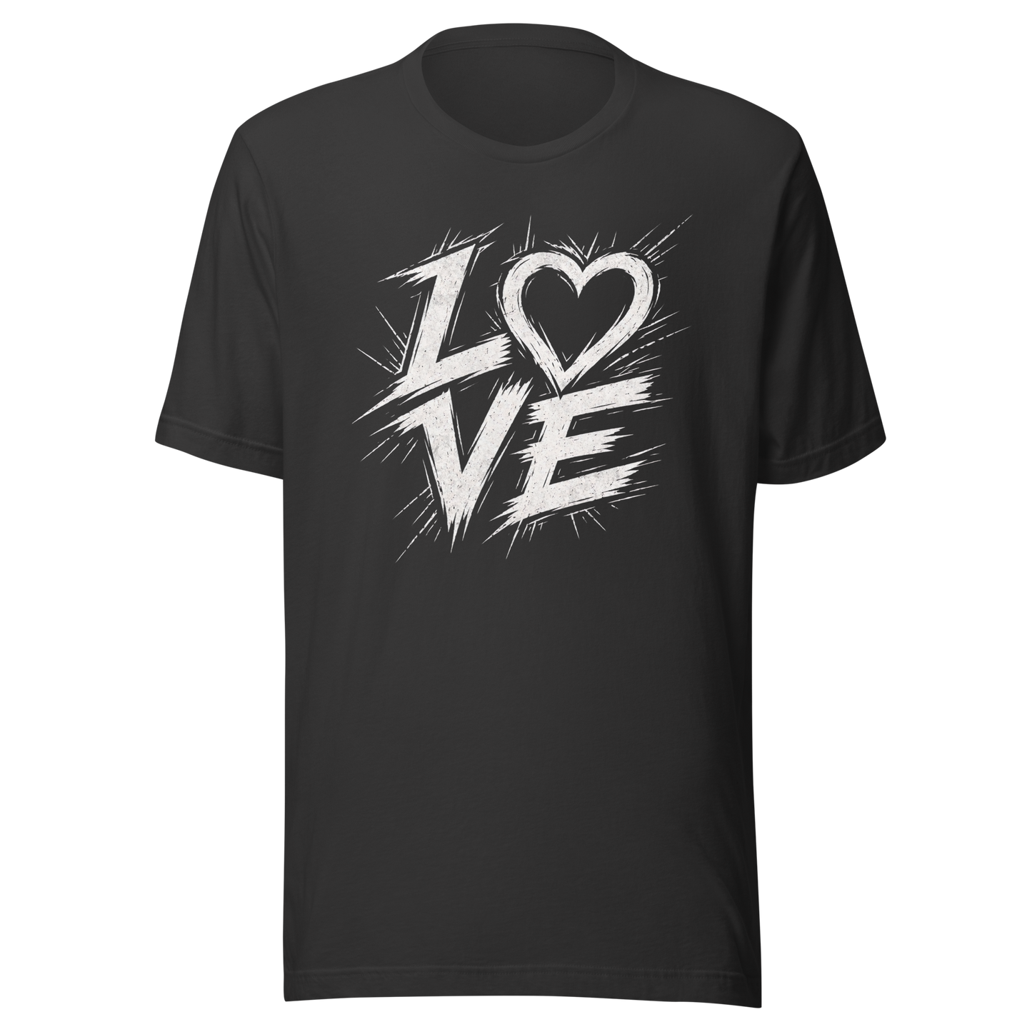 Graues T-Shirt mit Streetart LOVE Print