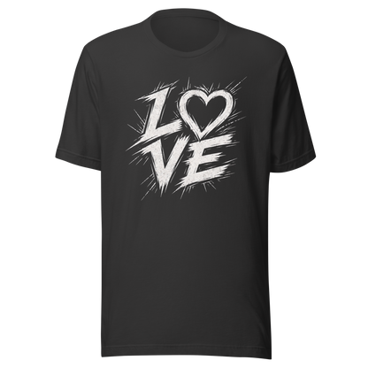 Graues T-Shirt mit Streetart LOVE Print