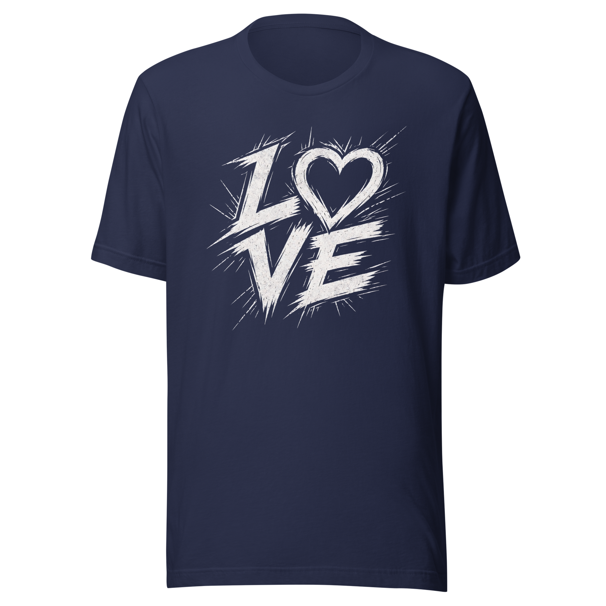 Navy T-Shirt mit Streetart LOVE Print