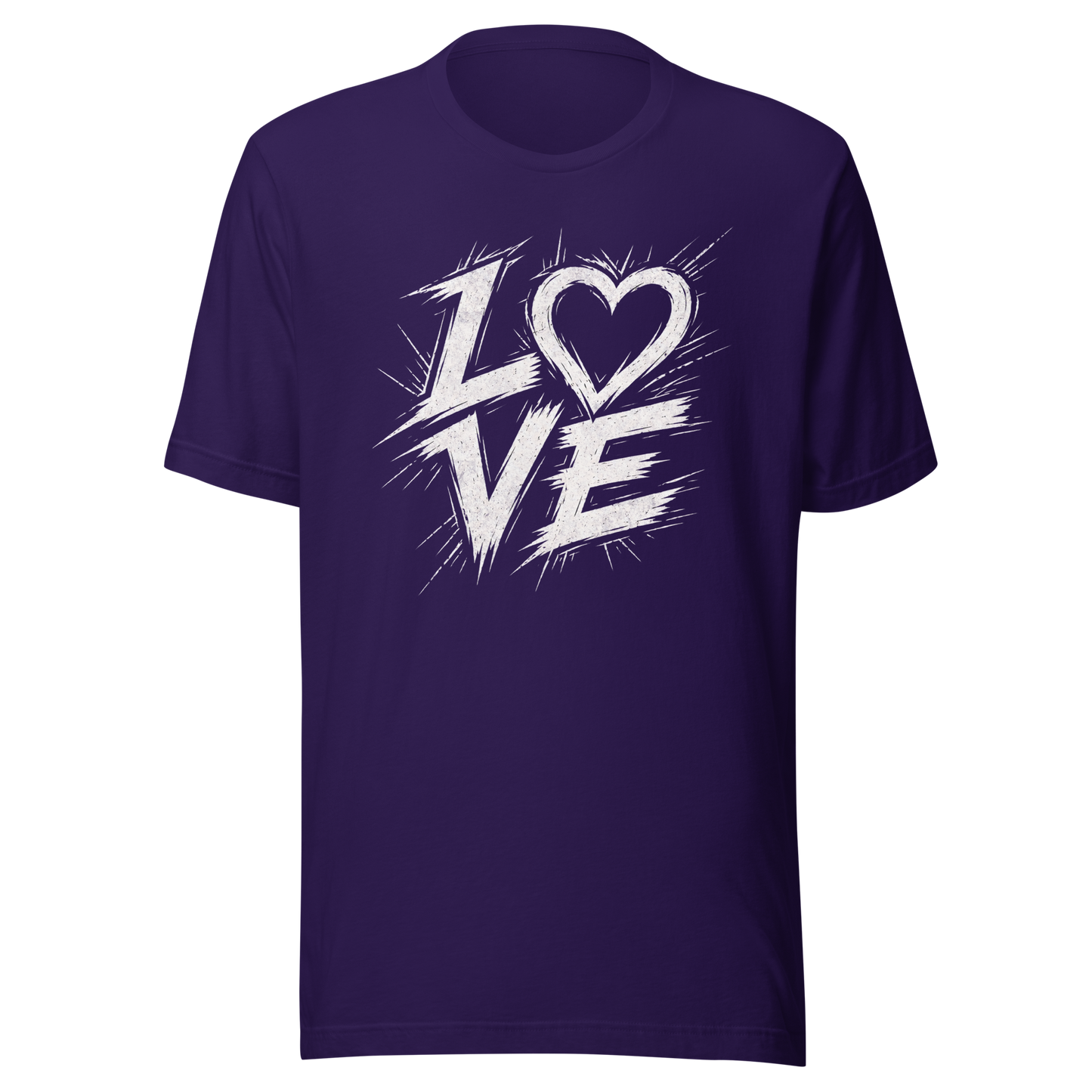 Lila T-Shirt mit Streetart LOVE Print