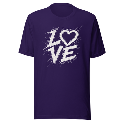 Lila T-Shirt mit Streetart LOVE Print