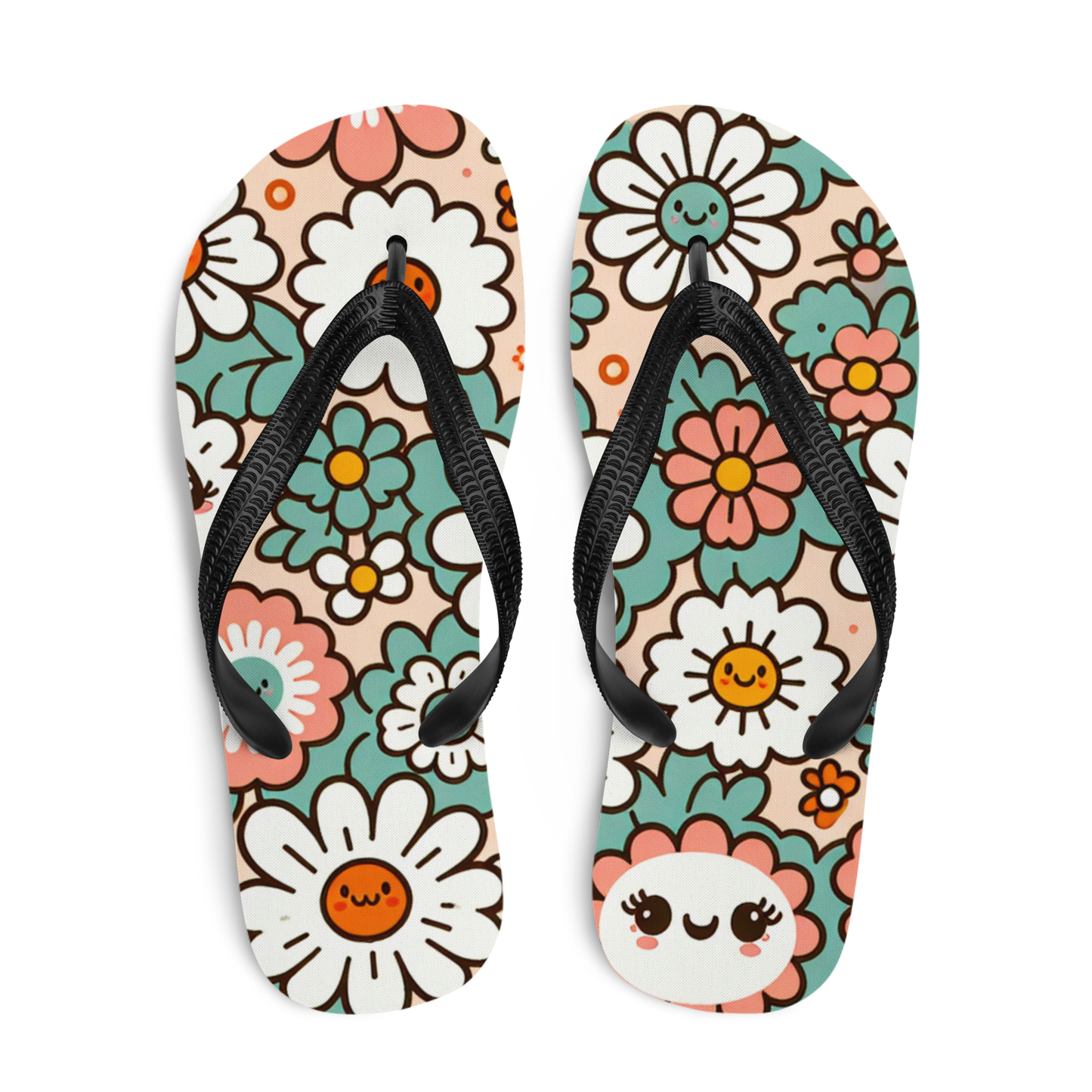 Flip-Flops mit buntem Blumenmuster