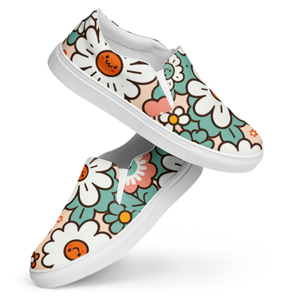 Slip Ons mit buntem Blumenmuster