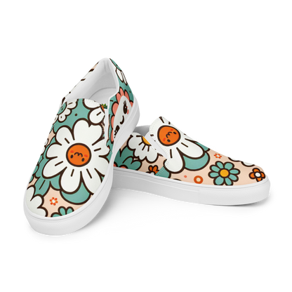 Slip Ons mit buntem Blumenmuster Seitenansicht