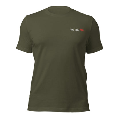 Militärgrünes Unisex T-Shirt mit Vino,Digga.Vino. Print