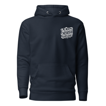 Navy Unisex Hoodie mit verschlungenem Whoop Whoop Schriftzug