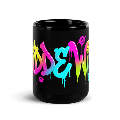 Schwarze Tasse mit Widdewitt Graffiti Print