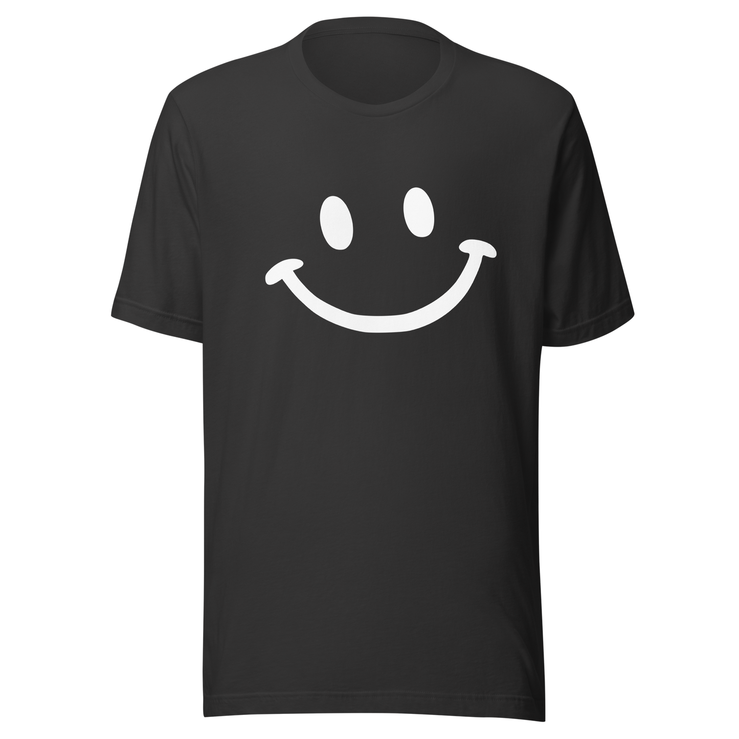 Graues Unisex T-Shirt mit minimalistischem Smiley Brustprint