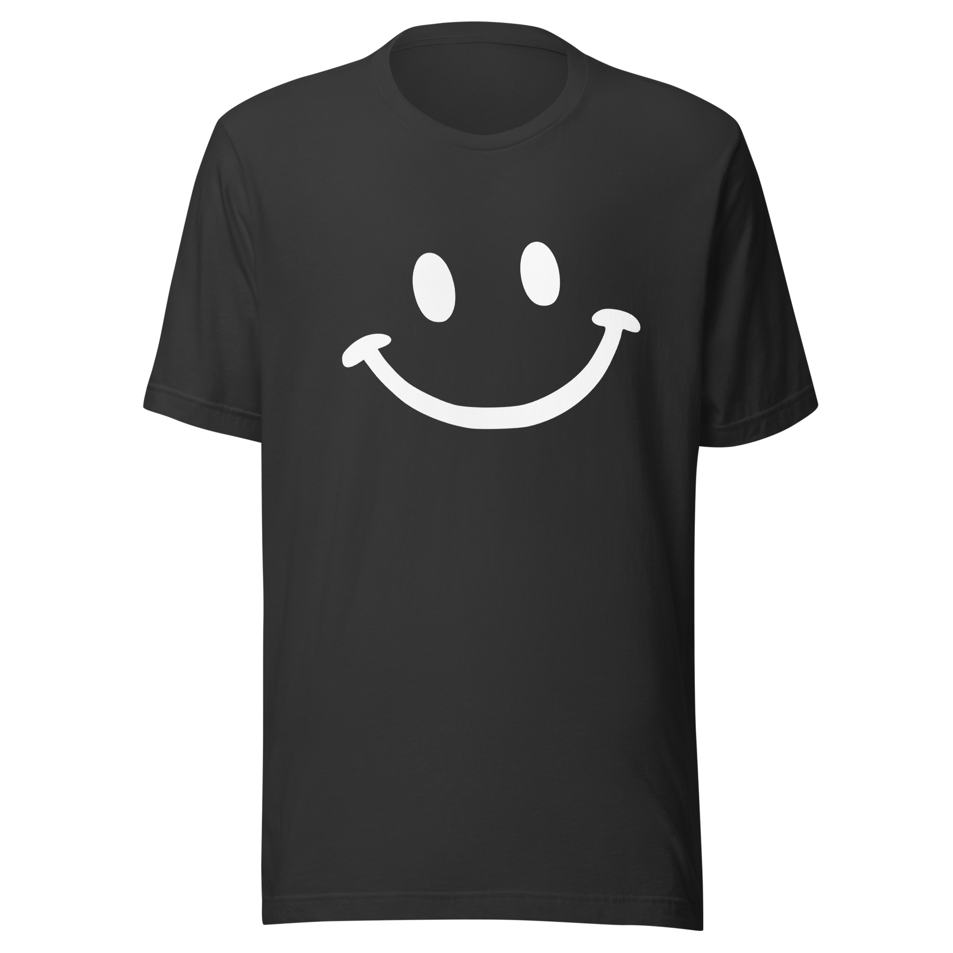 Graues Unisex T-Shirt mit minimalistischem Smiley Brustprint