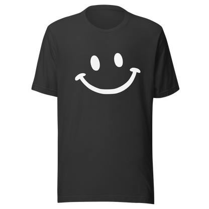 Graues Unisex T-Shirt mit minimalistischem Smiley Brustprint