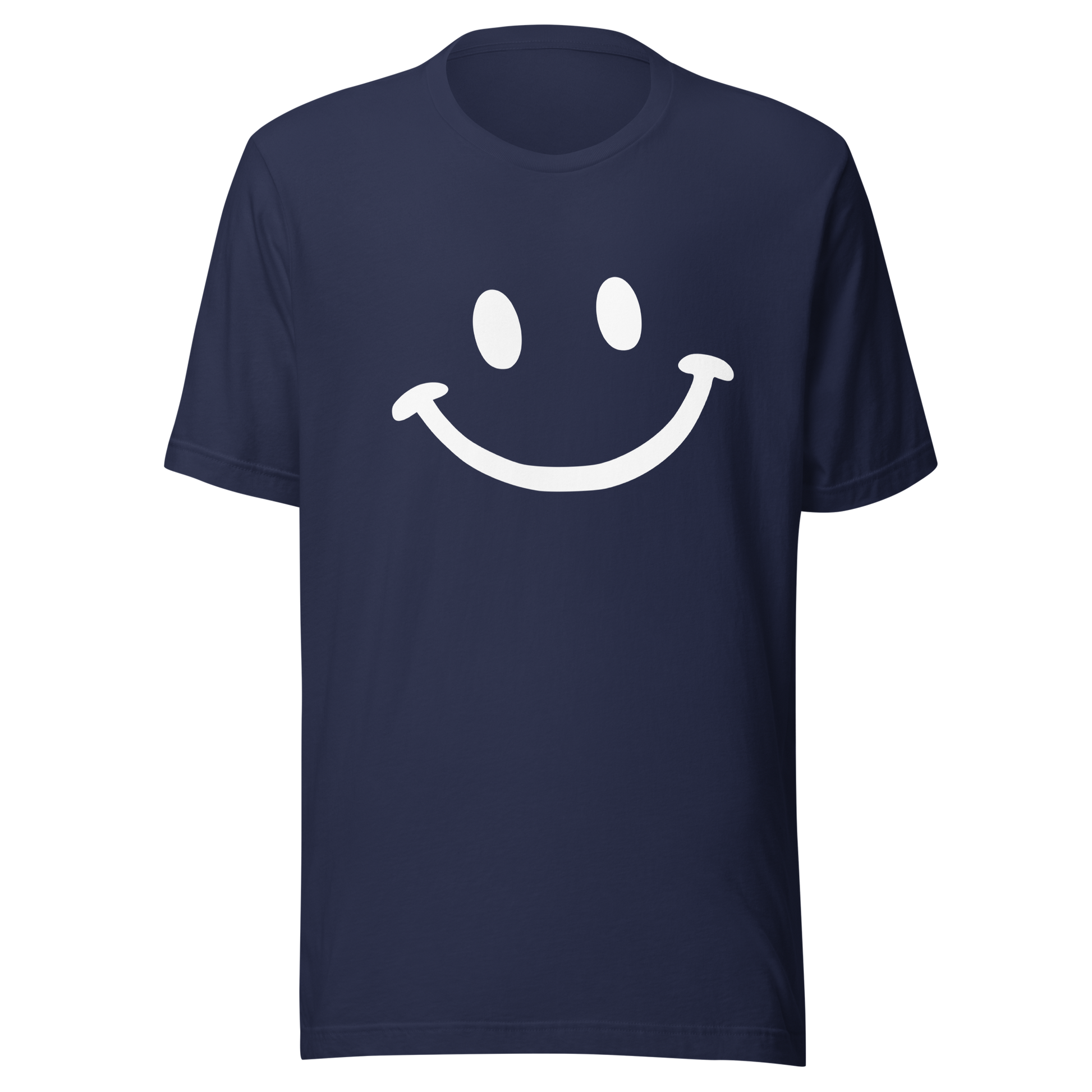 Navy Unisex T-Shirt mit minimalistischem Smiley Brustprint