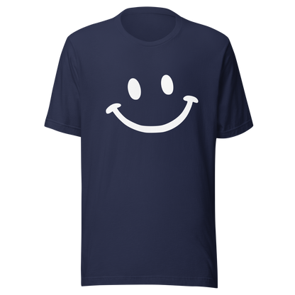 Navy Unisex T-Shirt mit minimalistischem Smiley Brustprint