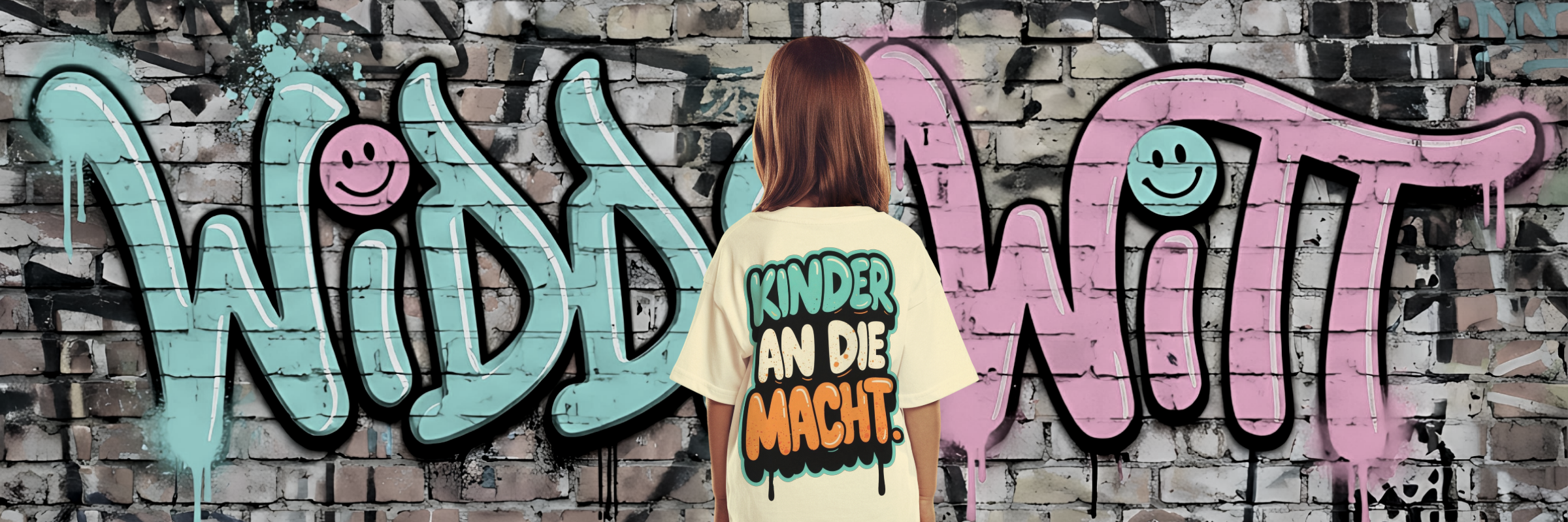Kinder-T-Shirt mit Kinder an die Macht Schriftzug